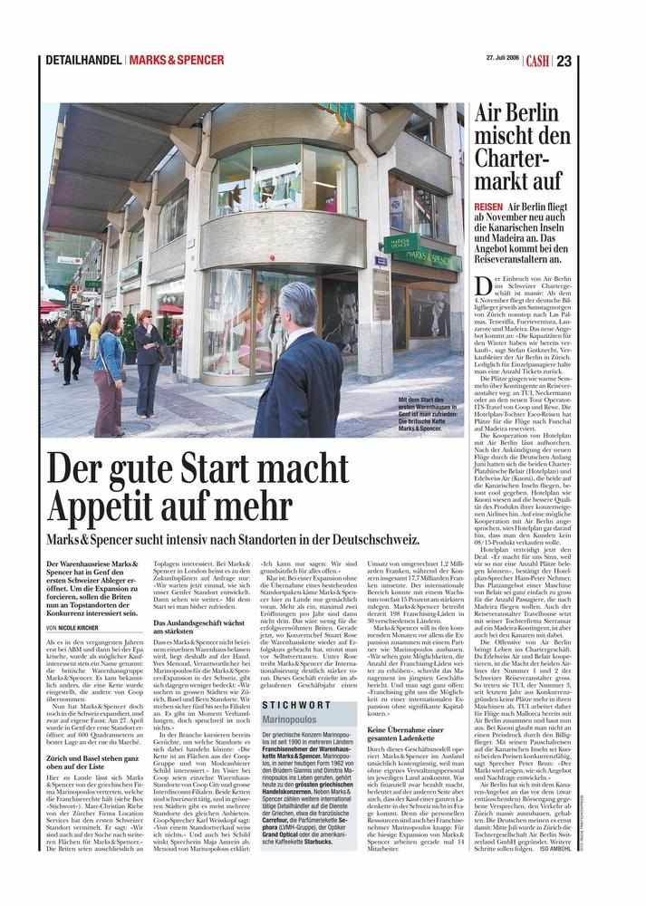 Der gute Start macht Appetit auf mehr - Marks & Spencer