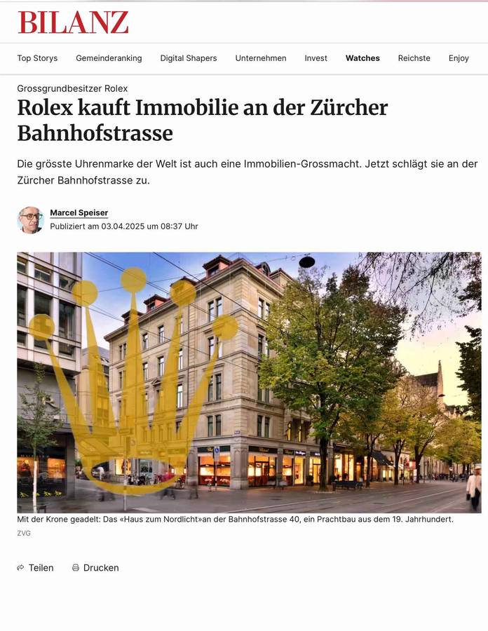 Rekordsumme für Rolex-Shop